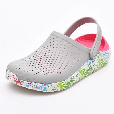 Women's hollow slip on water clogs shoes quick dry beach sandals